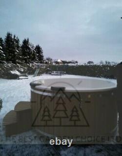 220cm King Size Thermowood Fibreglass Hot Tub 316ansi Chauffage + Jacuzzi + Led