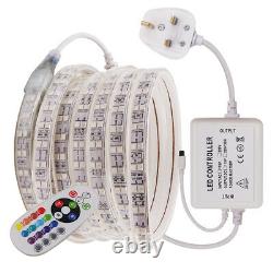 220v 240v Rgb Led Strip Lights 120led/m Lampe Étanche Flexible Rope Tape Light