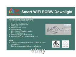 24 X 9w Wifi Smart Rgbw Led Downlight Pour L'automatisation, Alexa Google Home Control