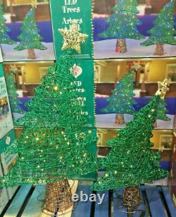 2 Arbres de Noël Fantaisistes avec 120 Lumières LED Changeantes de Couleur pour l'Intérieur et l'Extérieur