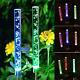 2 Pcs Solar Powered Color Changing Led Stake Light Garden Path Yard Decor Lamp