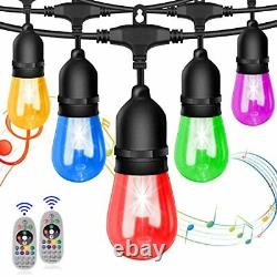 2-pack Rgb Outdoor String Lights 96ft Color Changing Patio Lights Avec 32 Led