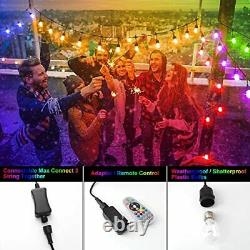 2-pack Rgb Outdoor String Lights 96ft Color Changing Patio Lights Avec 32 Led