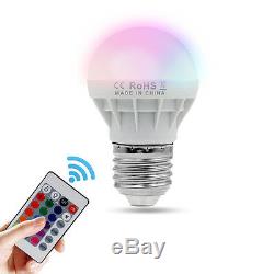 3w 5w 10w E27 / E14 Rgb Led Ampoule Couleur Changement D'économie D'énergie + Télécommande