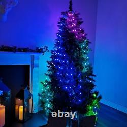 400 lumières de sapin de Noël à cascade numérique multifonction à changement de couleur à LED