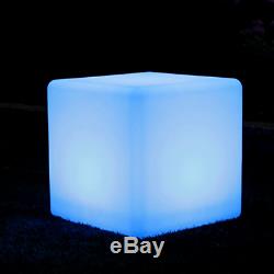 40cm Extérieur Cube Led Mood Light Up Étanche Tabouret Siège Table Meubles