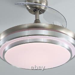 42 Ventilateur De Plafond Lampe Led Chandelier Avec Télécommande 3 Couleurs Changement