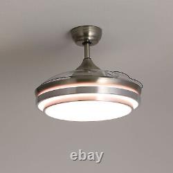 42 Ventilateur De Plafond Lampe Led Chandelier Avec Télécommande 3 Couleurs Changement