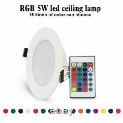 4-32x Couleur Changeant Rgb 5w Led Plafond Lumière Encastrée Panneau Downlight Spot Lamp