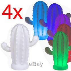 4 X Led Changeant De Couleur Cactus Mood Light Lampe De Table Éclairage Chambre Décor Nouveau