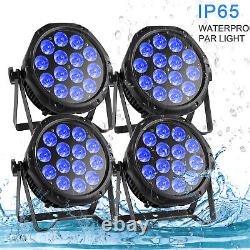 4x 200W RVBW Étanche 14LED Par Can Lumière DMX Faisceau Lavage Scène DJ Fête Disco