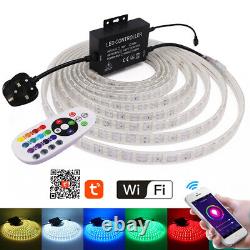 5050 Rgb Led Strip Wifi Contrôleur App Lampe Extérieure Étanche Flex Lumières 220v