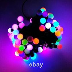 50/100 Guirlandes de Noël à LED qui changent de couleur avec des couvercles de baies, 10m de câble de raccordement