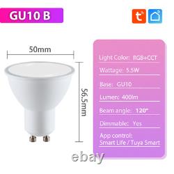 5.5w Led Gu10 Ampoules De Lumière Intelligente Rgb Chaud / Lumière De Jour Pour Amazon Alexa/google Accueil