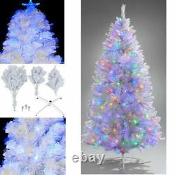 6/7ft White Fibre Optic Xmas Tree +couleur Change Led+ Multifunction Controller