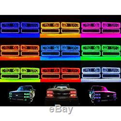 88-98 Chevy Gmc Camion Changement Multicolore Changement De Led Rgb Phare Anneau Halo Ensemble