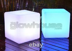 Allumer Led Couleur Changement Cube Tabouret Siège Chaise Illuminée Rechargeable Glow