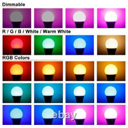 Ampoule LED E27 5With10With15W à intensité variable, changement de couleur RGBW RGBWW avec télécommande