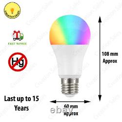 Ampoule LED RGB 9 W = 60 W avec télécommande pour changer la couleur de la lumière, lampe E27 Energizer