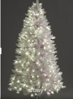 Arbre de Noël blanc avec lumières LED à double couleur changeante et fonctions multiples de 7 pieds.