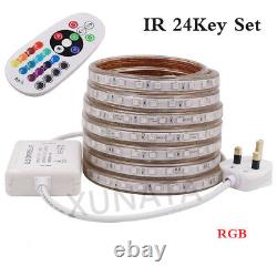 Bande LED étanche RGB 5050 de 1 à 20 millions, 220V 230V, 60 leds/m, ruban flexible