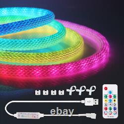 Bande lumineuse LED RGB Neon Flex Rope Light étanche 5V WS2812B pour éclairage extérieur de télévision au Royaume-Uni