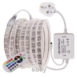 Bandeau de LED RVB 220V 240V 5050 SMD 120LED/M Éclairage en bande étanche avec prise