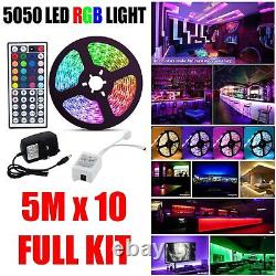 Bandes lumineuses à LED 1-10m RGB 5050 Bande de changement de couleur Éclairage de cuisine de télévision de cabinet