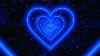 Beau Blue Heart Background Neon Lights Love Heart Tunnel Loop 4 Heures