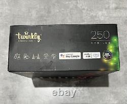 Chaîne lumineuse LED intelligente Twinkly Strings RGB 250 de génération II TWS250STP-BUK BNIB