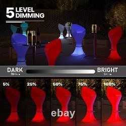 Chaise de bar lumineuse à LED avec repose-pieds, changeant de couleur avec 16 options, meuble lumineux.