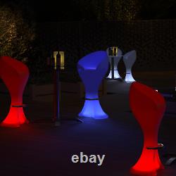 Chaise de bar lumineuse à LED avec repose-pieds, changeant de couleur avec 16 options, meuble lumineux.