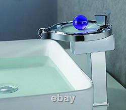 Chrome Led Waterfall Colors Changing Bathroom Basin Mixer Sink Robinet Hdd727h