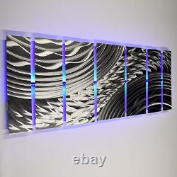 Couleur Changement Led Modern Abstract Metal Wall Art Sculpture Painting Decor Rgb