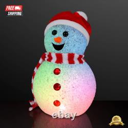 Décoration de Noël lumineuse à LED changeant de couleur avec bonhomme de neige clignotant
