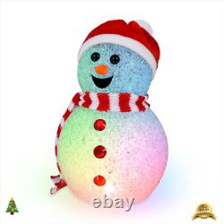 Décoration de Noël lumineuse à LED changeant de couleur avec bonhomme de neige clignotant