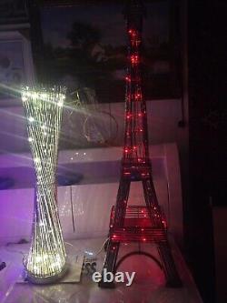 Deux Veilleuses Tour Eiffel en Spirale Lampe 1,5m 1m Changement de Couleur Très Belle