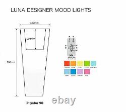 Élegant Luna Designer Mood Light Indoor Outdoor Led Rechargeable Plantar 90