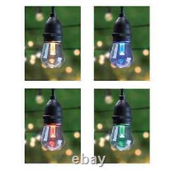 Ensemble de guirlandes lumineuses décoratives à changement de couleur Feit Electric de 30 pieds avec 15 ampoules et 4 couleurs.