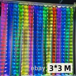 Fenêtre De Rideau Lumières De Noël Fée Multicolore Fil D'eau Cascade B-t App Dc5v