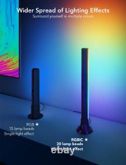 Govee Rgbic Tv Light Bars, 15 Pouces Wifi Rétro-éclairage Avec Double Noir