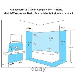 Grand miroir de salle de bain rond avec lumières LED 3 couleurs changeantes et désembueur