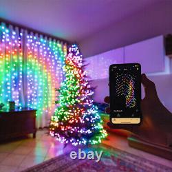 Guirlandes lumineuses scintillantes 600 LED RGB contrôlées par application lumières multicolores