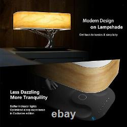 Lampe De Table De Chevet Bluetooth Intégré Haut-parleur Et Chargeur Sans Fil, En Forme D'arbre