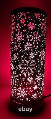 Lampe blanche diffuseur d'huile parfumée à changement de couleur LED pour flocons de neige