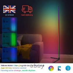 Lampe d'ambiance LED RGBW changeant de couleur minimaliste pour sol sur support d'angle de 150cm de hauteur