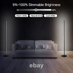 Lampe d'angle de sol à LED OUTON, 165cm, lampe moderne intelligente à variation de couleur RGB