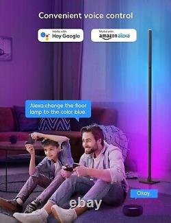 Lampe de sol LED intelligente RGB avec contrôle d'Alexa et Google Assistant pour changement de couleur