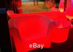 Led En Plastique Couleur Changement De Commerce Intérieur 2x Chaise 1x Table Basse -cs H64
