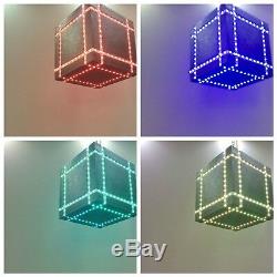 Led Light Cube Grand Plafond Lumière Multi Color Changement À Distance De Contrôle Moderne